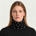 Newland unisex Eluna Neck Gaiter in Black - womens front. AI-generated from supplied artwork.