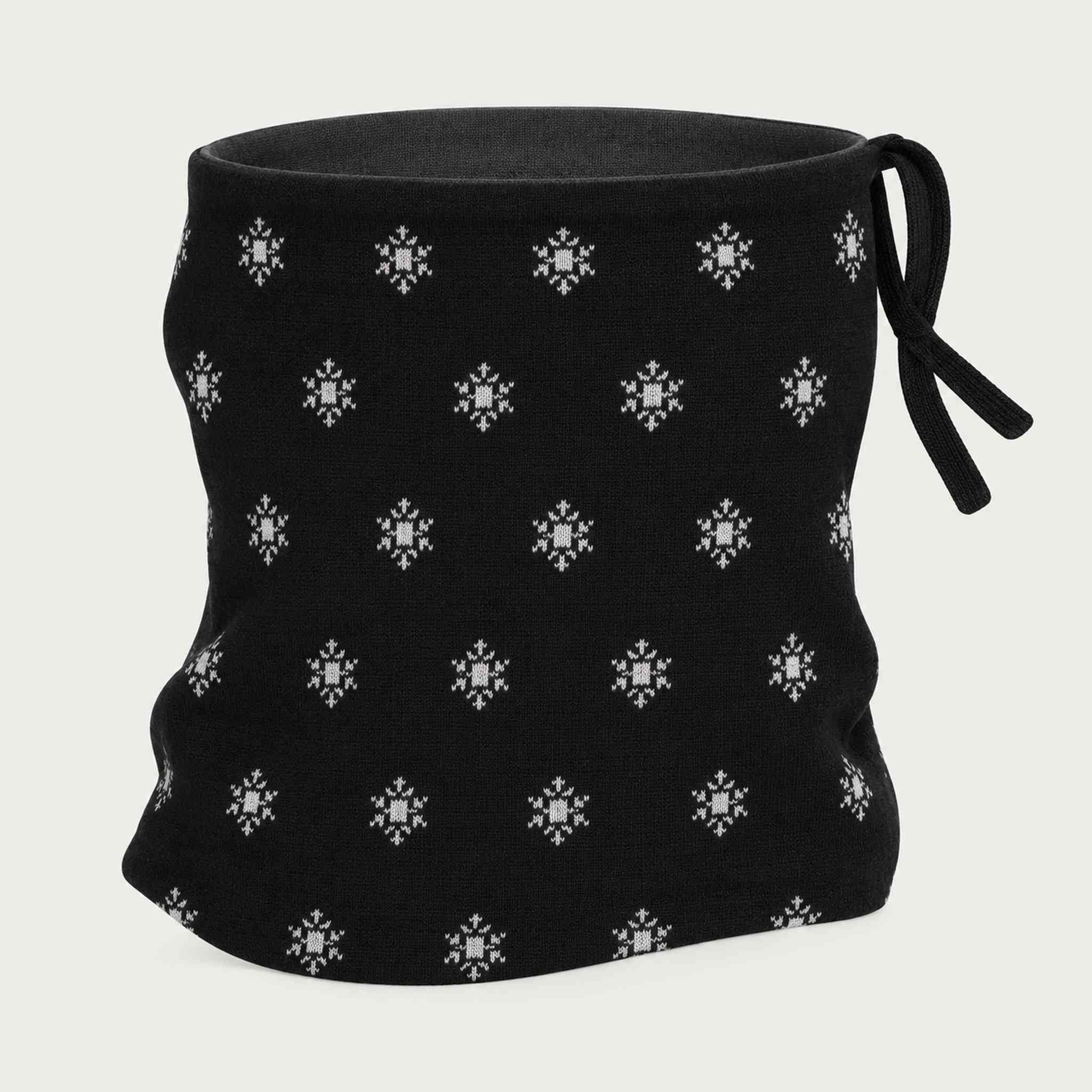 Newland unisex Eluna Neck Gaiter in Black - back. AI-generated from supplied artwork.