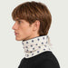 Newland unisex Eluna Neck Gaiter in Off White - mens side. AI-generated from supplied artwork.