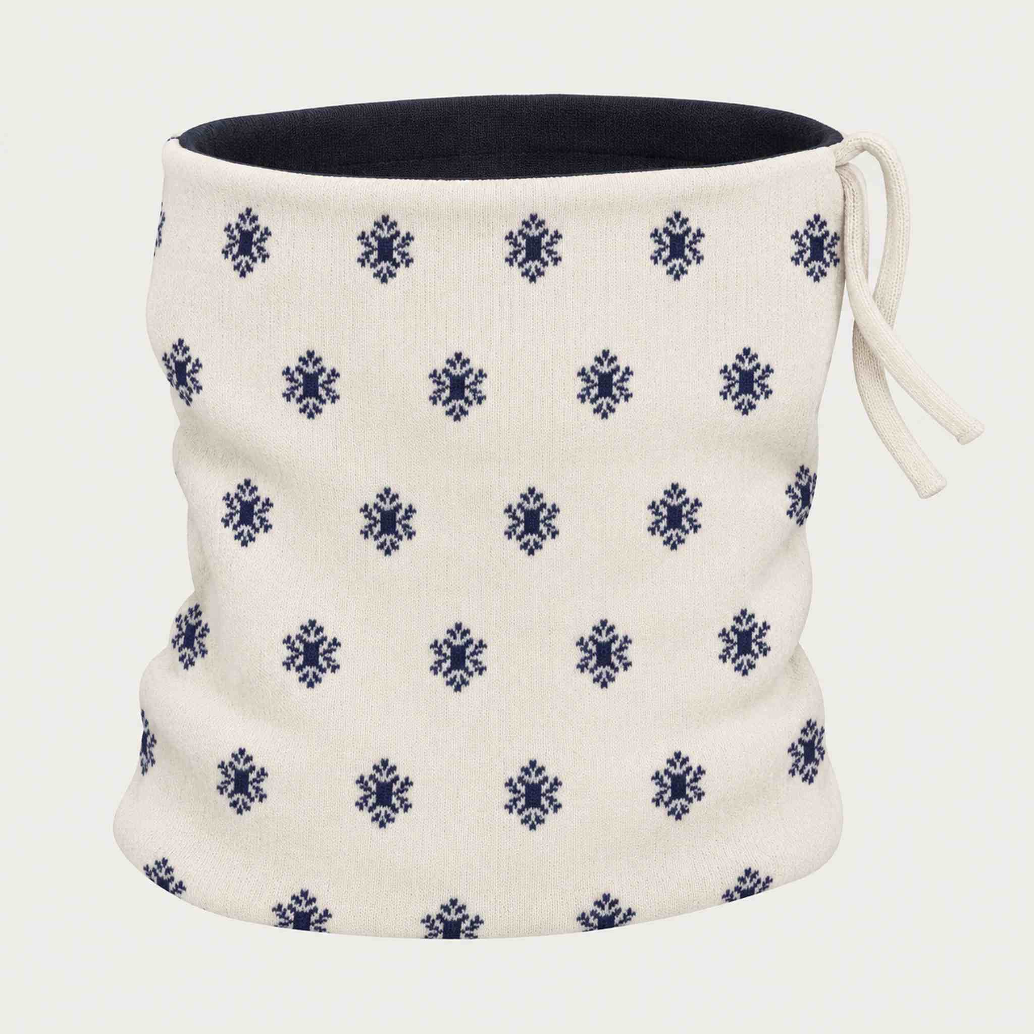 Newland unisex Eluna Neck Gaiter in Off White - back. AI-generated from supplied artwork.