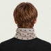 Newland unisex Eluna Neck Gaiter in Stone - mens back. AI-generated from supplied artwork.