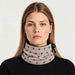 Newland unisex Eluna Neck Gaiter in Stone - womens front. AI-generated from supplied artwork.