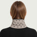 Newland unisex Eluna Neck Gaiter in Stone - womens back. AI-generated from supplied artwork.