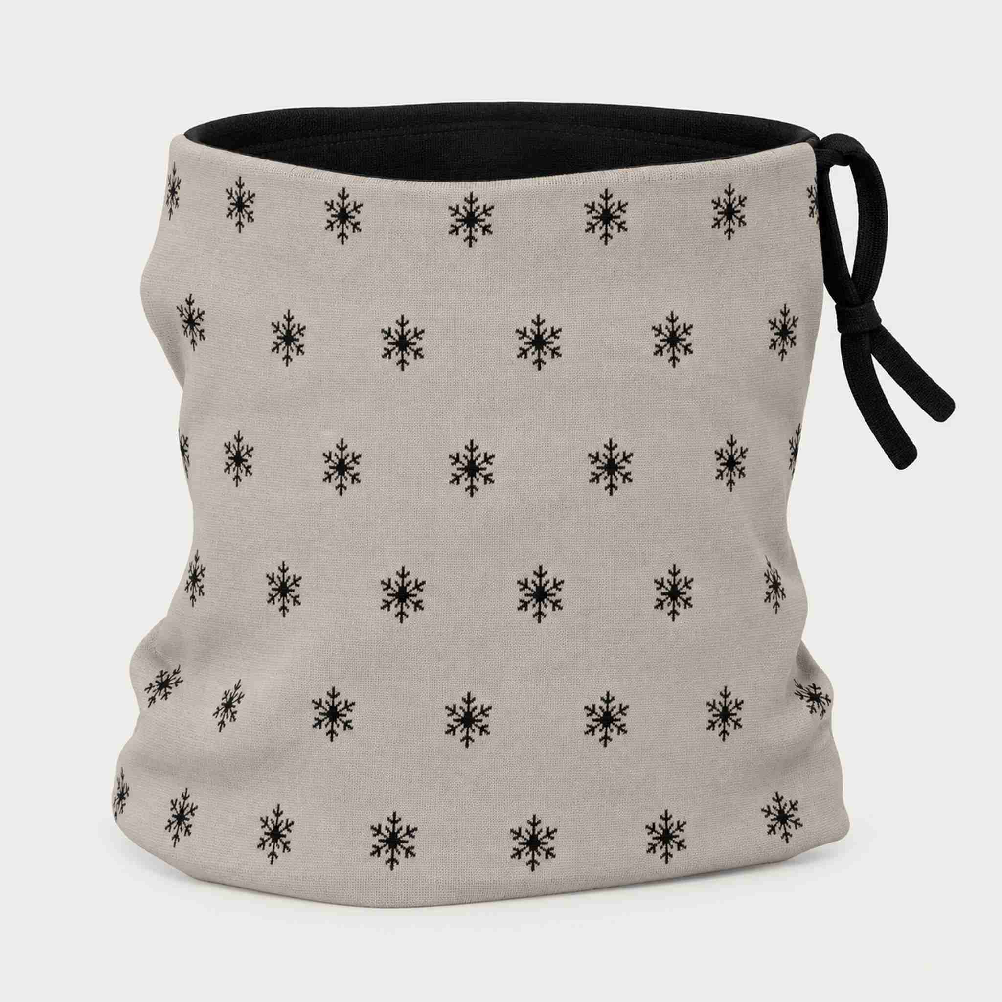 Newland unisex Eluna Neck Gaiter in Stone - back. AI-generated from supplied artwork.