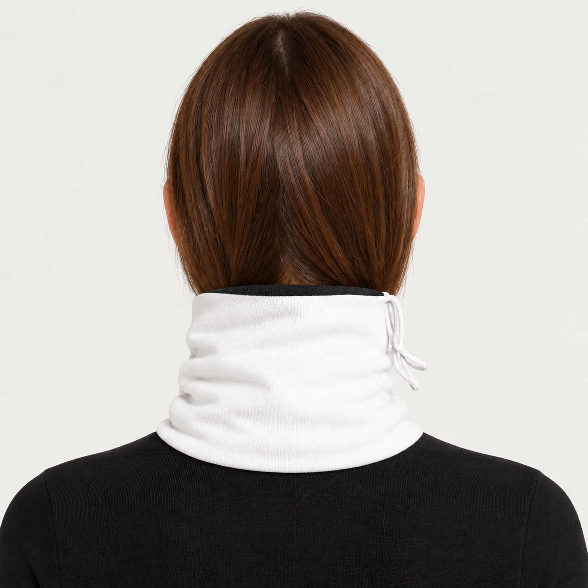 Newland unisex Lysara Neck Gaiter - womens back. AI-generated from supplied artwork.