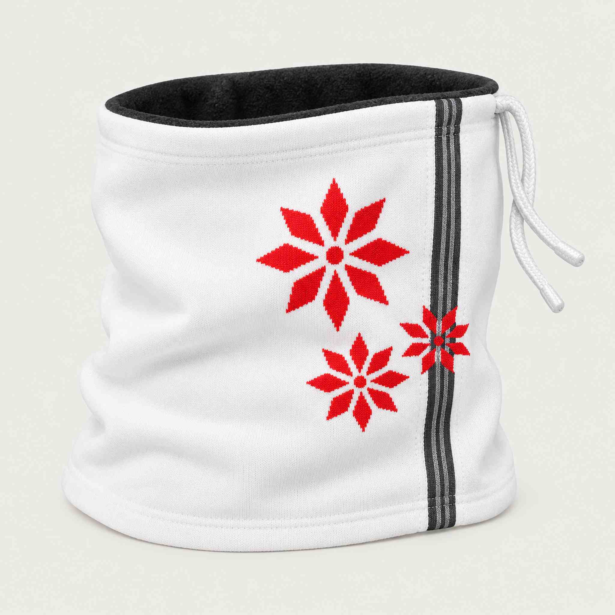 Newland unisex Lysara Neck Gaiter - side. AI-generated from supplied artwork.