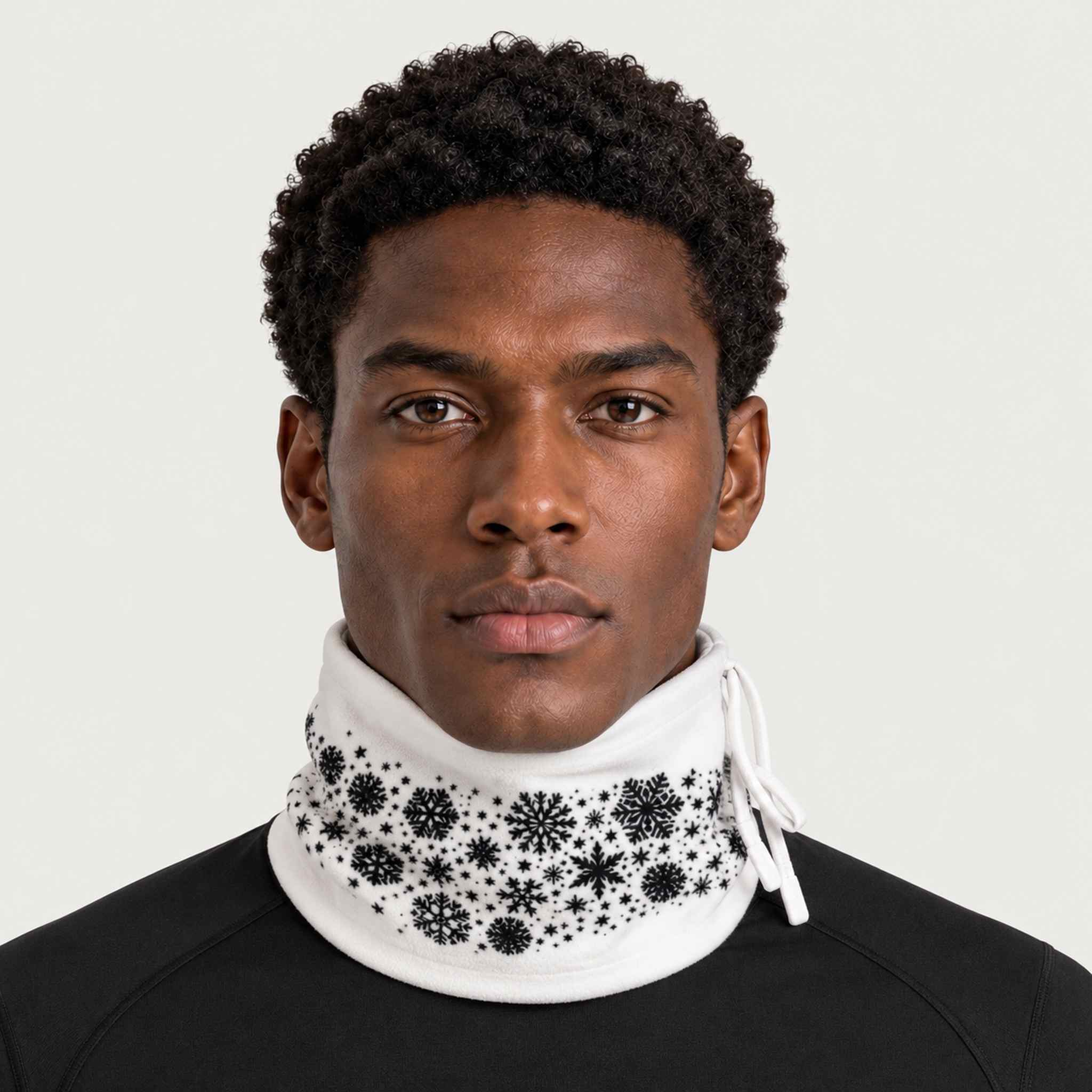 Newland unisex Maren Neck Gaiter - mens front. AI-generated from supplied artwork.