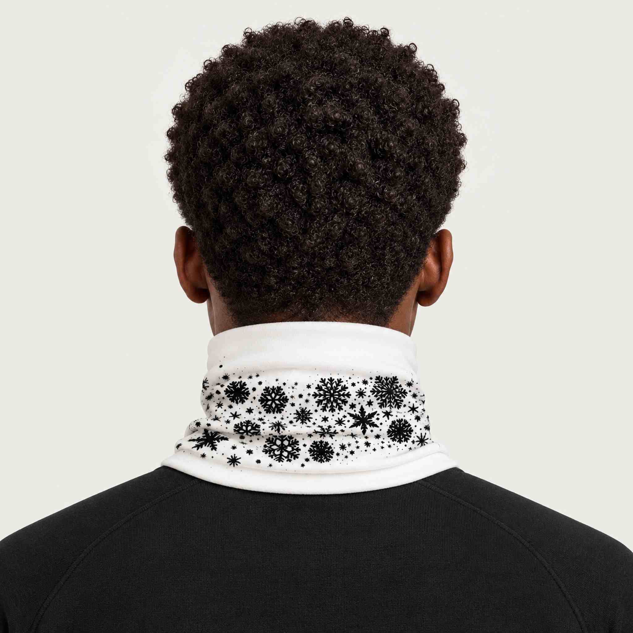 Newland unisex Maren Neck Gaiter - mens back. AI-generated from supplied artwork.