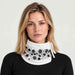 Newland unisex Maren Neck Gaiter - womens front. AI-generated from supplied artwork.