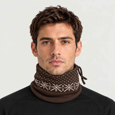 Newland unisex Noctis Neck Gaiter - mens front. AI-generated from supplied artwork.