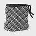 Newland unisex Tulip Neck Gaiter in Black/White - side. AI-generated from supplied artwork.