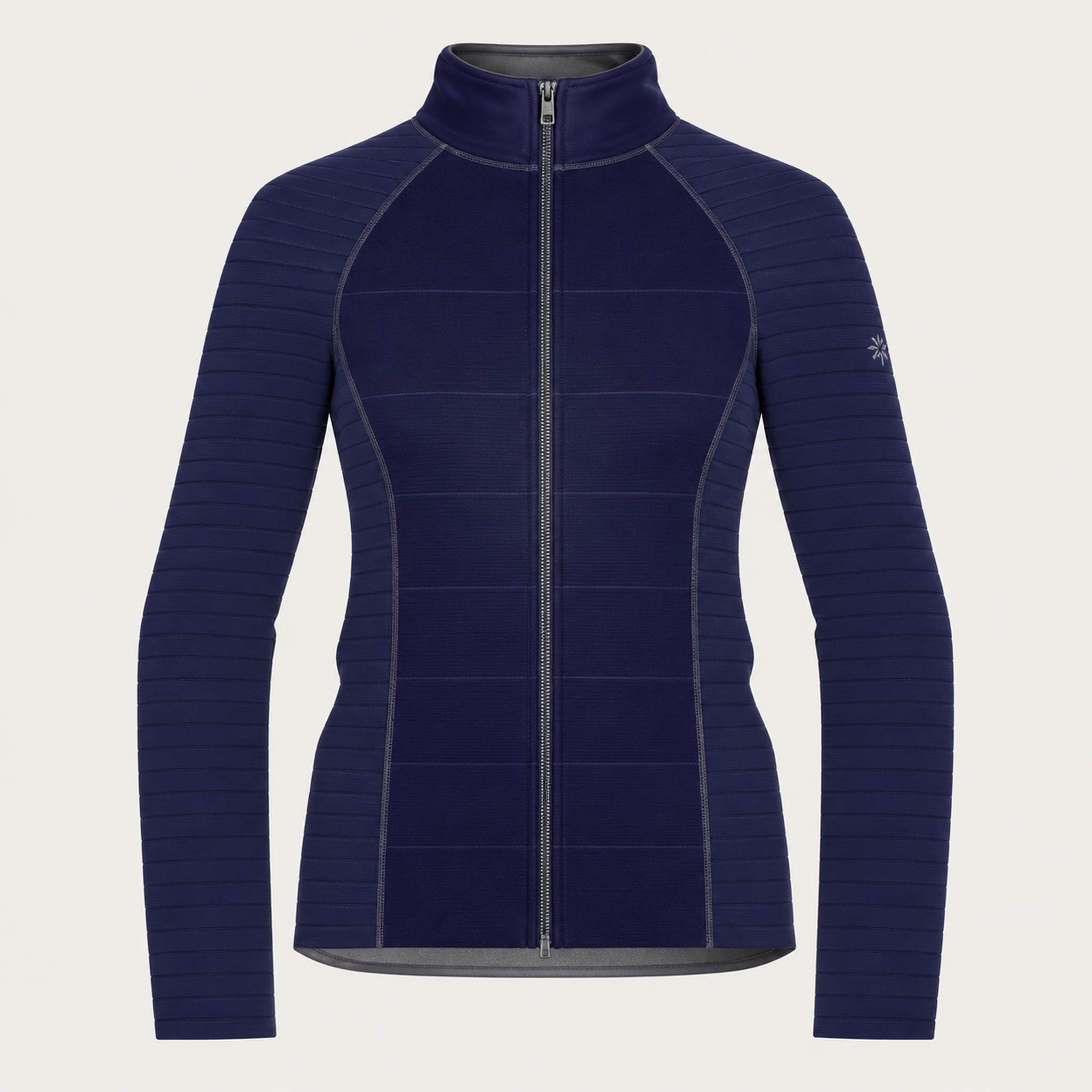 Newland womens Aitana Padded Full Zip in Navy - front. AI-generated from supplied artwork.