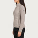 Newland womens Aitana Padded Full Zip in Stone - model side. AI-generated from supplied artwork.