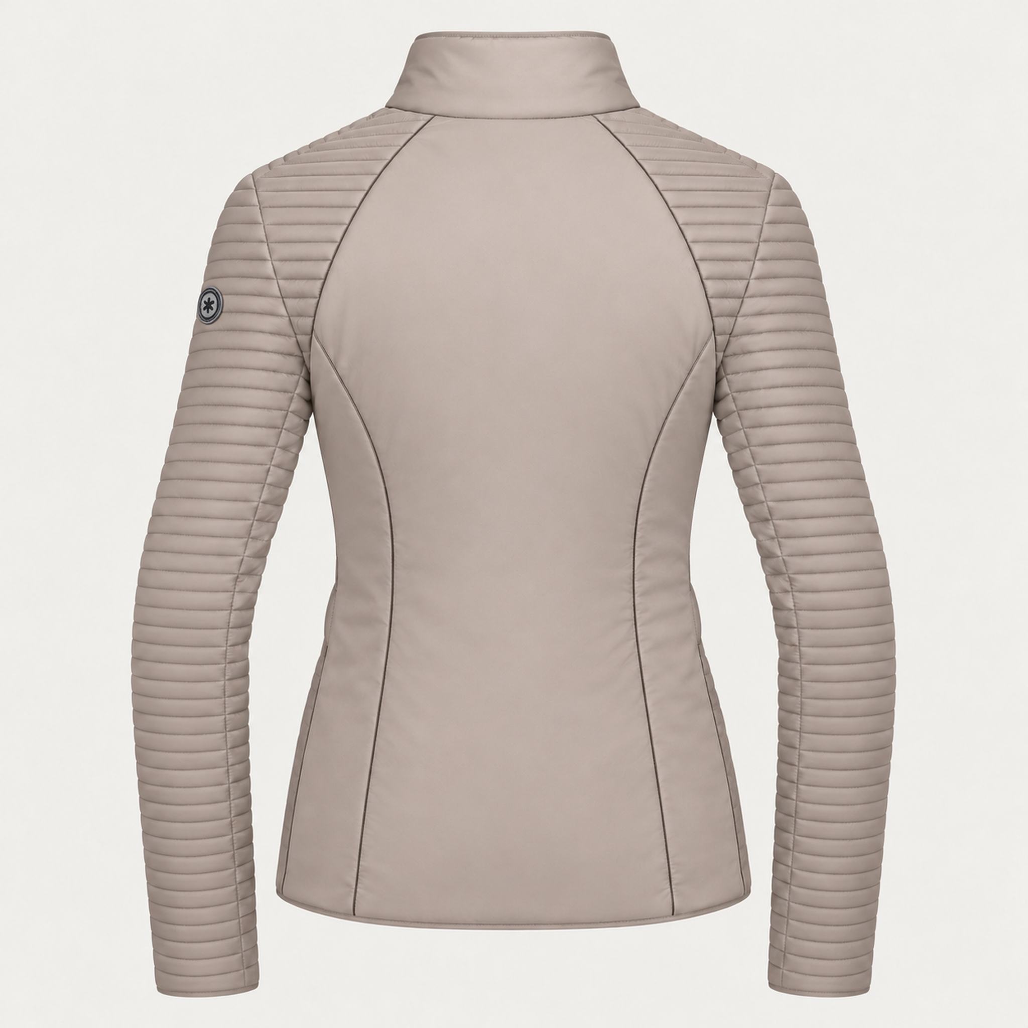Newland womens Aitana Padded Full Zip in Stone - back. AI-generated from supplied artwork.