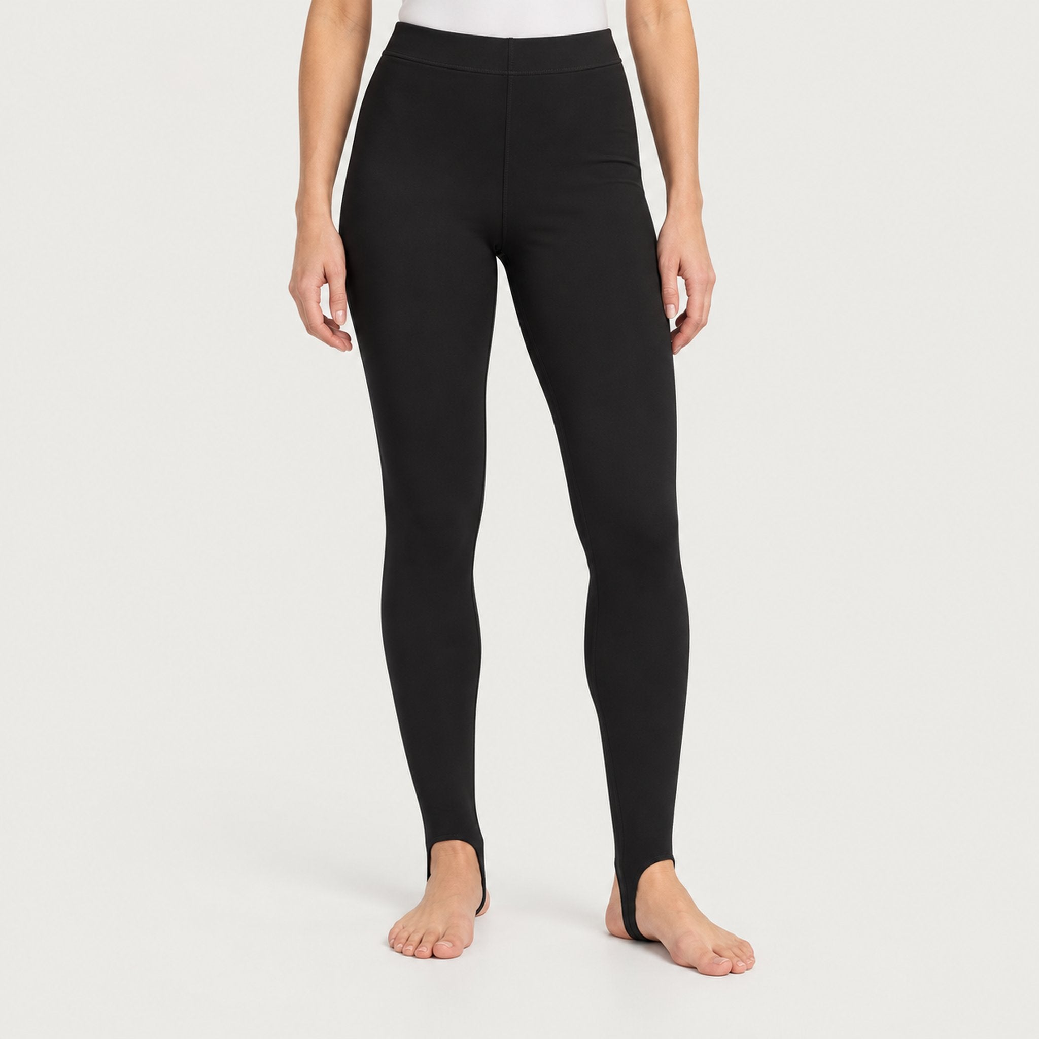 Newland womens Alpette Skinny Ski Pants in Black - model front. AI-generated from supplied artwork.