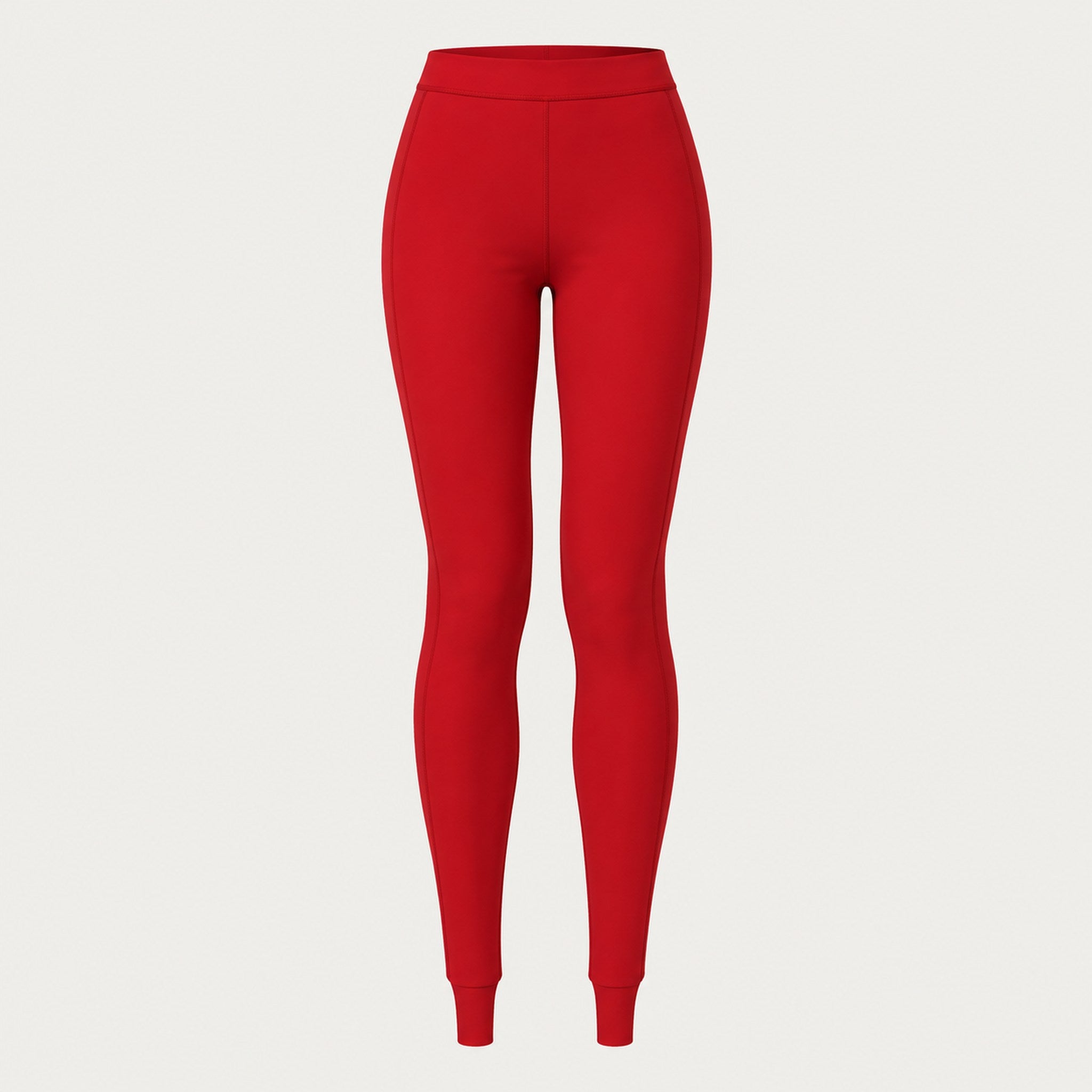 Newland womens Alpette Skinny Ski Pants in Red - front. AI-generated from supplied artwork.