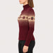 Newland womens Altaris Half Zip in Amarone - model side. AI-generated from supplied artwork.
