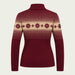Newland womens Altaris Half Zip in Amarone - back. AI-generated from supplied artwork.