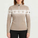 Newland womens Altaris Half Zip in Stone - model front. AI-generated from supplied artwork.