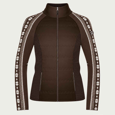Newland womens Caelys Padded Full Zip in Brown - front. AI-generated from supplied artwork.
