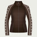 Newland womens Caelys Padded Full Zip in Brown - front. AI-generated from supplied artwork.