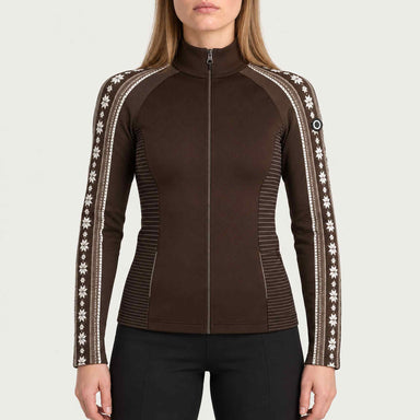 Newland womens Caelys Padded Full Zip in Brown - model front. AI-generated from supplied artwork.