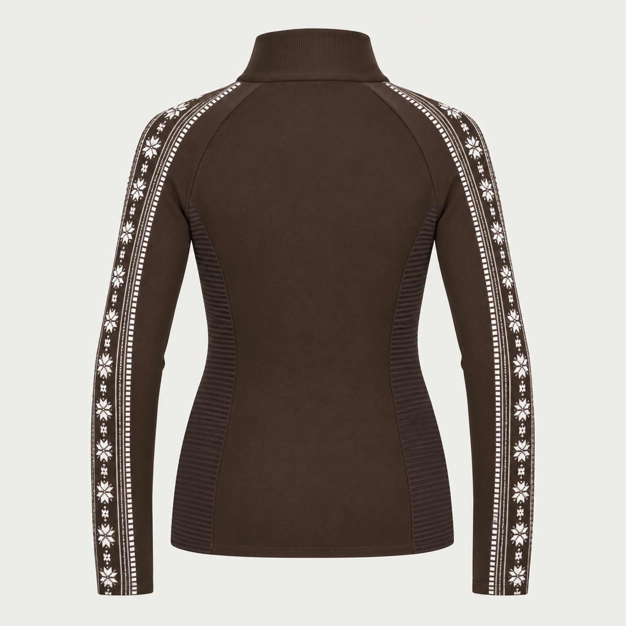 Newland womens Caelys Padded Full Zip in Brown - back. AI-generated from supplied artwork.