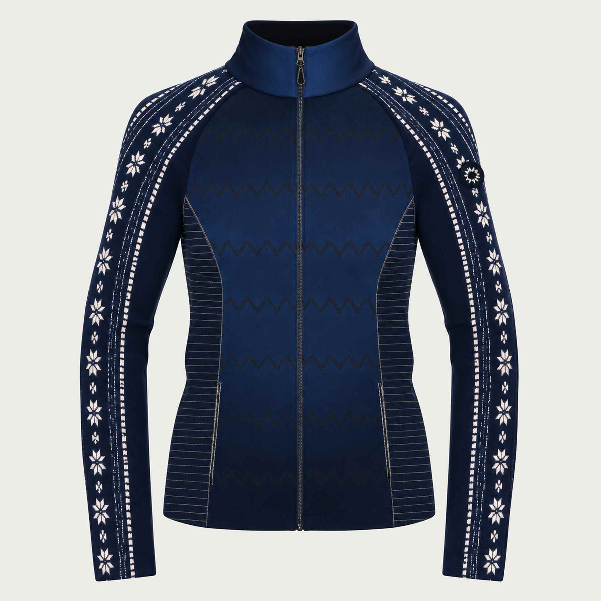 Newland womens Caelys Padded Full Zip in Navy - front. AI-generated from supplied artwork.
