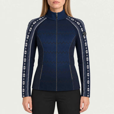Newland womens Caelys Padded Full Zip in Navy - model front. AI-generated from supplied artwork.