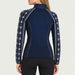 Newland womens Caelys Padded Full Zip in Navy - model back. AI-generated from supplied artwork.