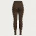 Newland womens Calith Leggings in Brown - back. AI-generated from supplied artwork.