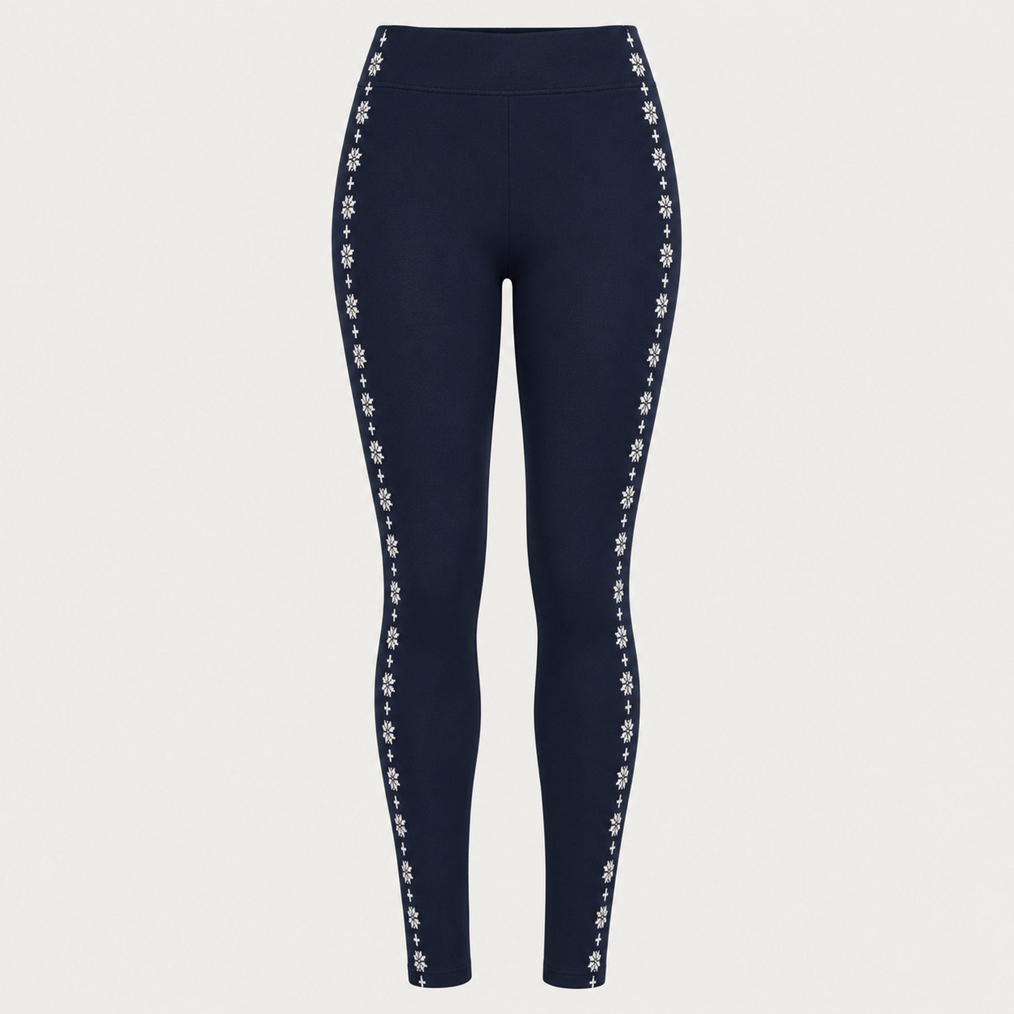 Newland womens Calith Leggings in Navy - front. AI-generated from supplied artwork.
