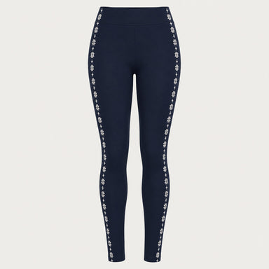 Newland womens Calith Leggings in Navy - front. AI-generated from supplied artwork.