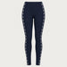 Newland womens Calith Leggings in Navy - front. AI-generated from supplied artwork.