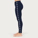 Newland womens Calith Leggings in Navy - model side. AI-generated from supplied artwork.