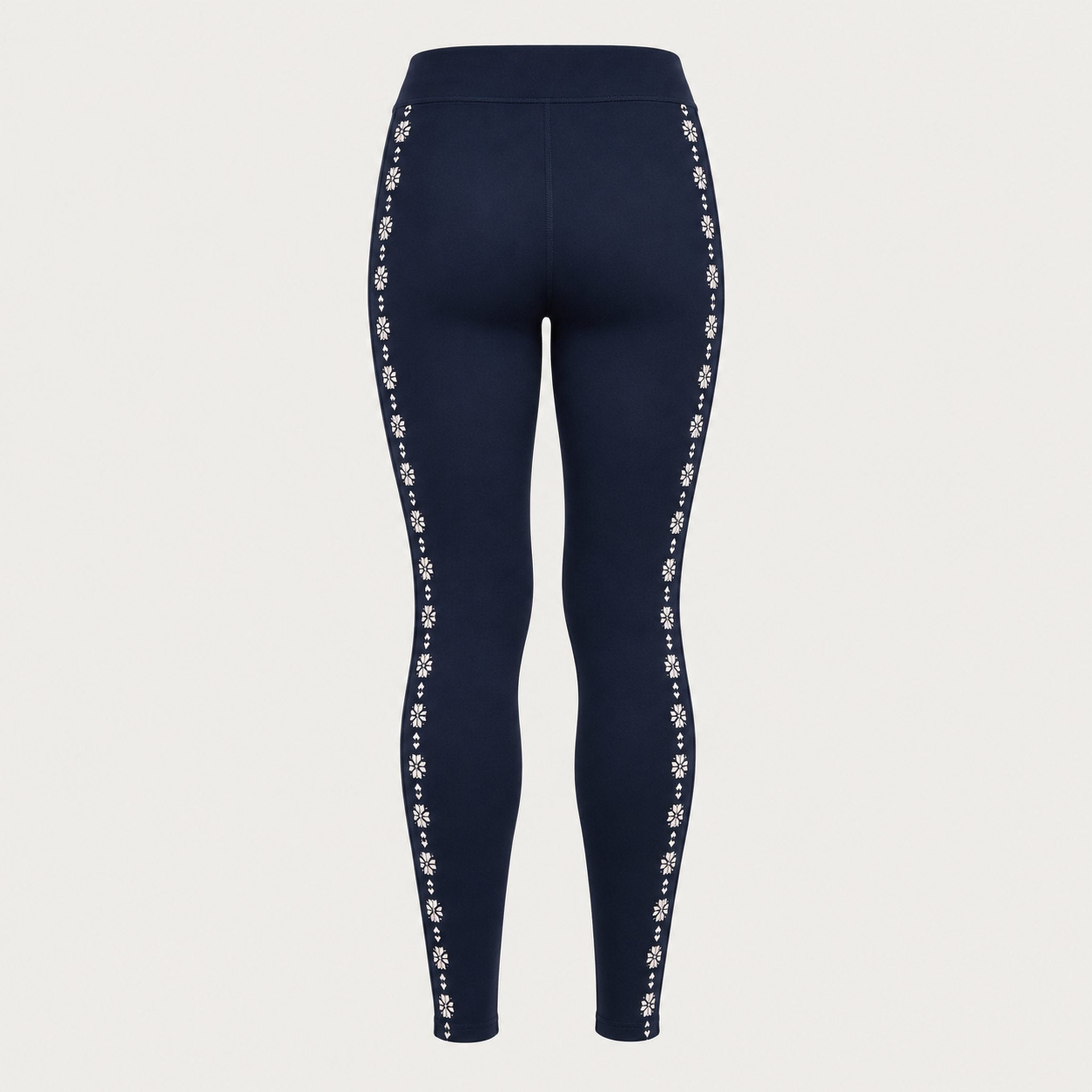Newland womens Calith Leggings in Navy - back. AI-generated from supplied artwork.