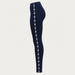 Newland womens Calith Leggings in Navy - side. AI-generated from supplied artwork.