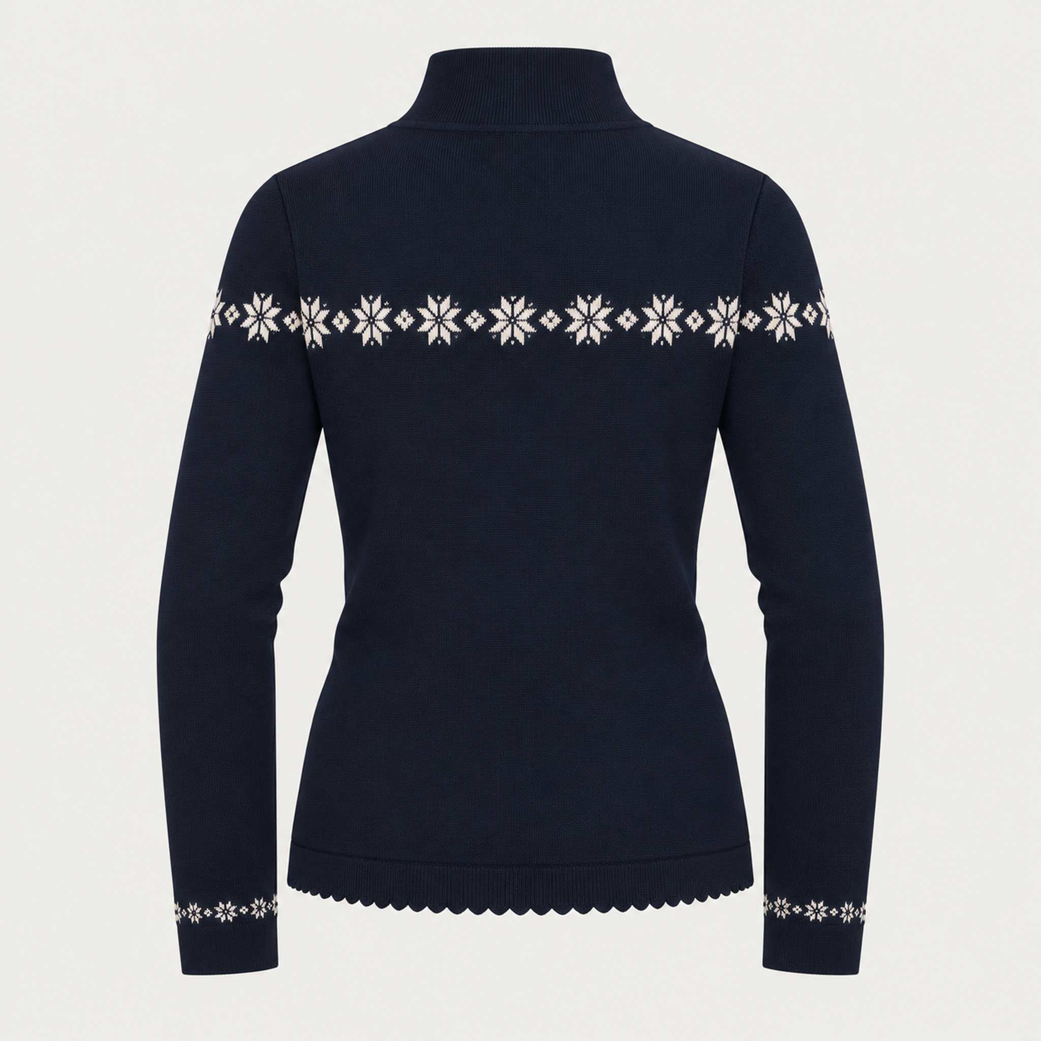Newland womens Eirian Half Zip - back. AI-generated from supplied artwork.