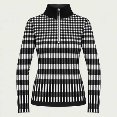 Newland womens Hikari Half Zip in Black - front. AI-generated from supplied artwork.
