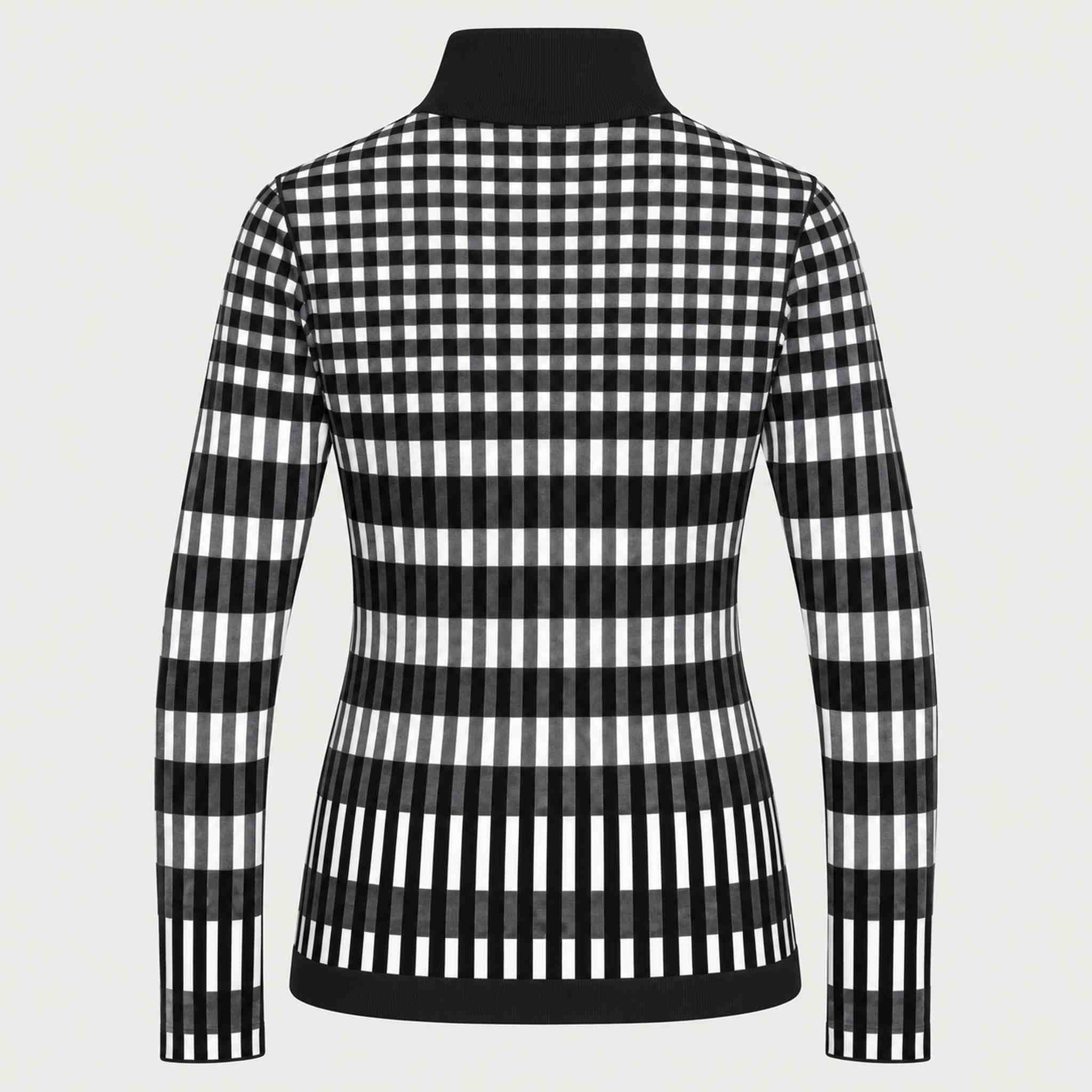 Newland womens Hikari Half Zip in Black - back. AI-generated from supplied artwork.