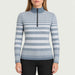 Newland womens Hikari Half Zip in Ice Grey - model front. AI-generated from supplied artwork.