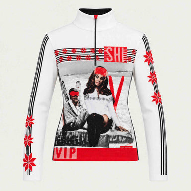 Newland womens Lumi Half Zip - front. AI-generated from supplied artwork.