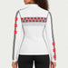 Newland womens Lumi Half Zip - model back. AI-generated from supplied artwork.