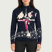 Newland womens Lysith Half Zip in Navy - model front. AI-generated from supplied artwork.