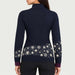 Newland womens Lysith Half Zip in Navy - model back. AI-generated from supplied artwork.