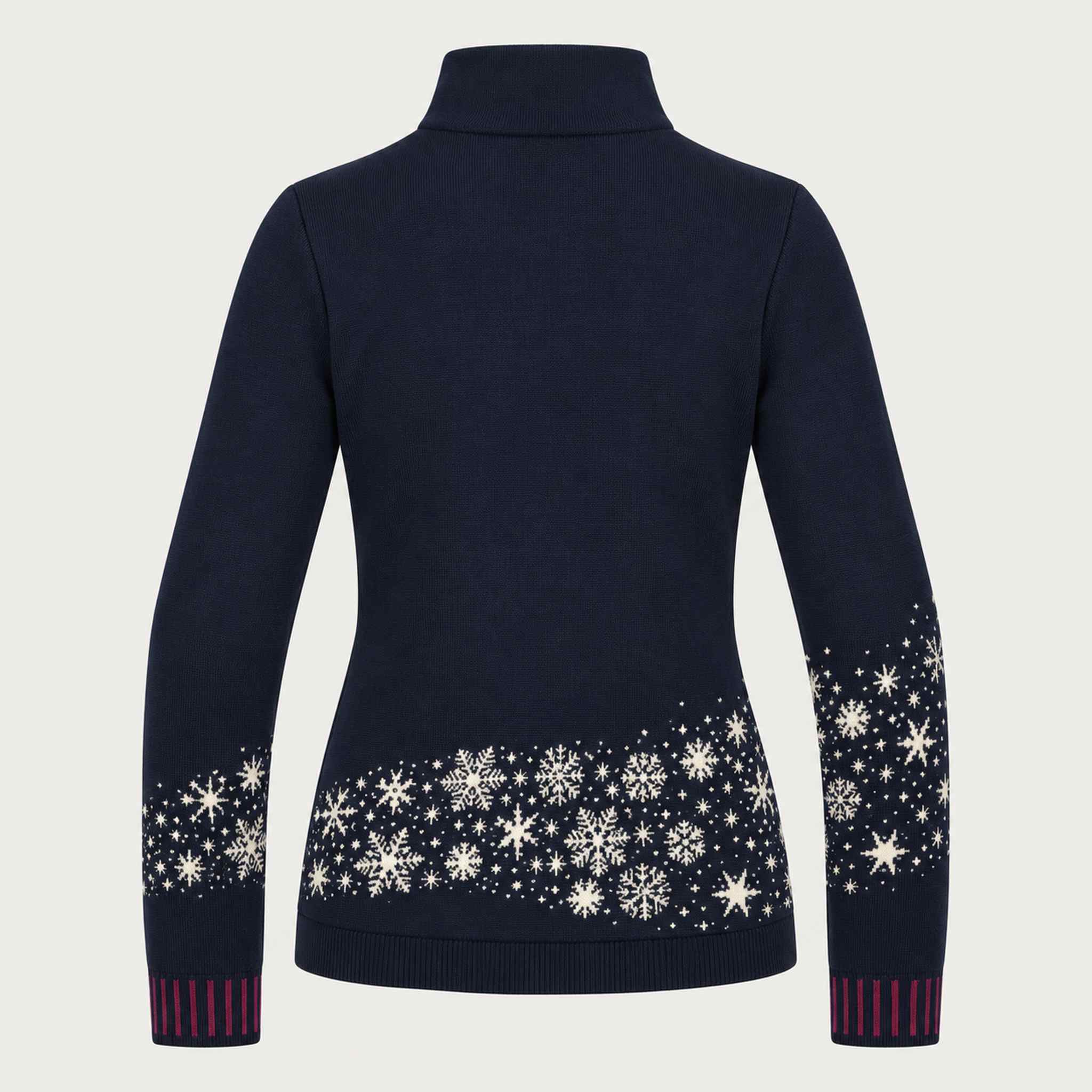 Newland womens Lysith Half Zip in Navy - back. AI-generated from supplied artwork.