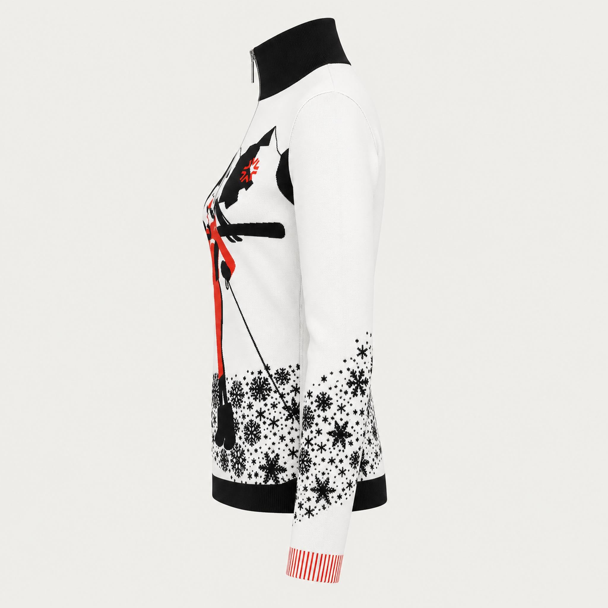 Newland womens Lysith Half Zip in White - side. AI-generated from supplied artwork.