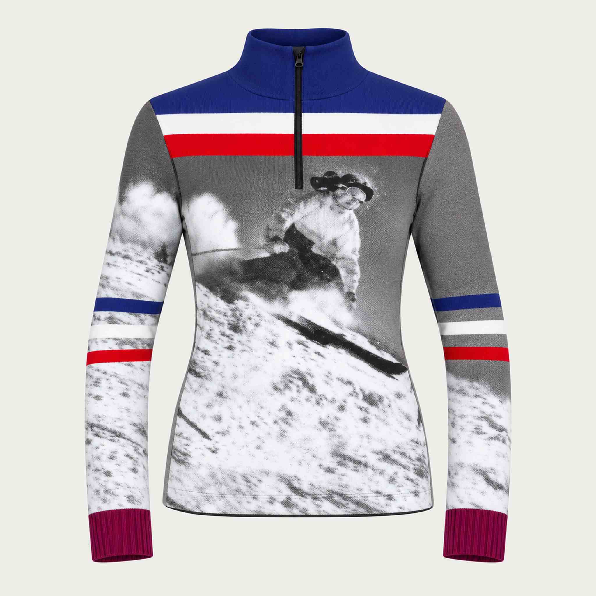 Newland womens Melita Half Zip - front. AI-generated from supplied artwork.