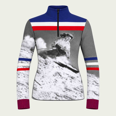 Newland womens Melita Half Zip - front. AI-generated from supplied artwork.
