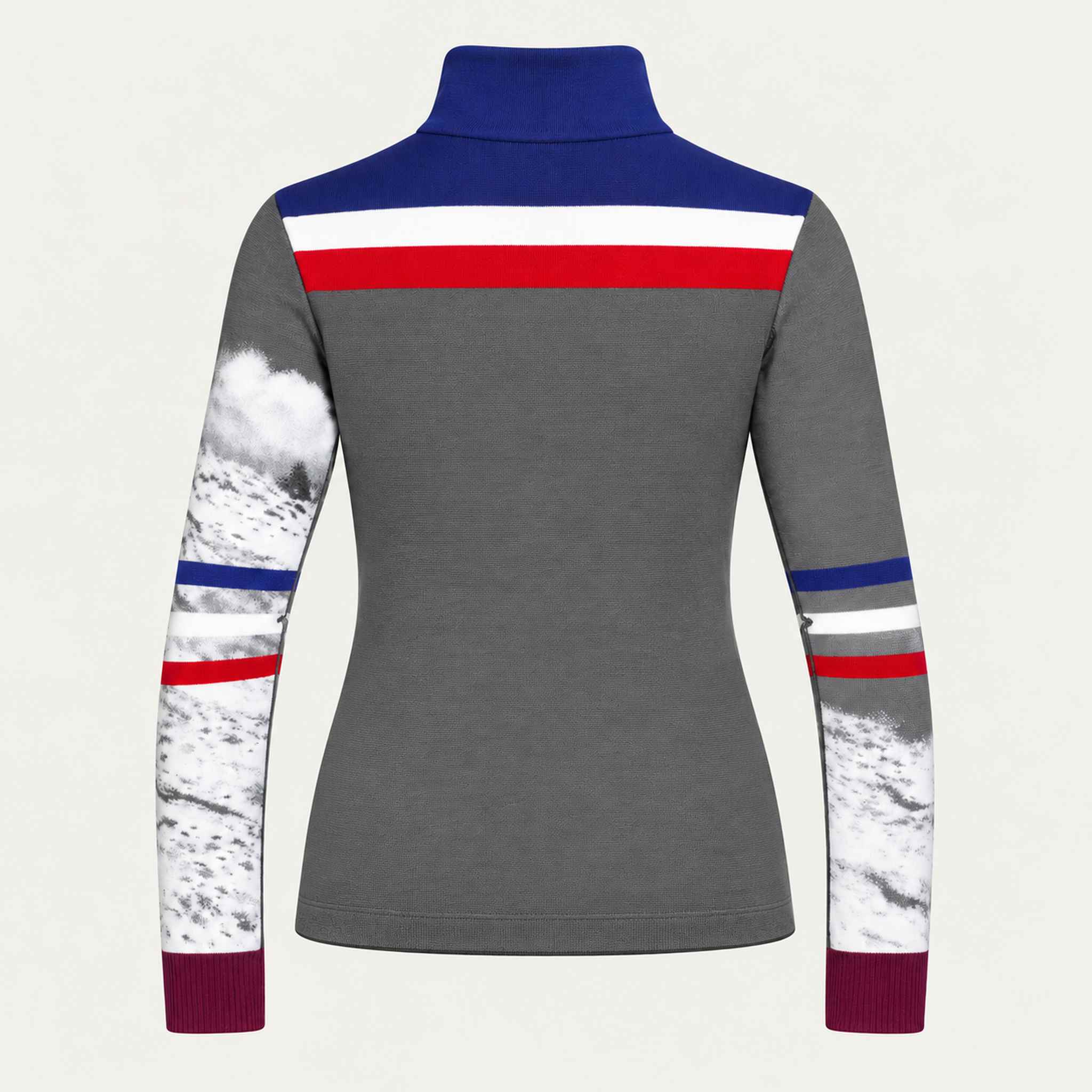 Newland womens Melita Half Zip - back. AI-generated from supplied artwork.